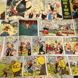 Vintage ‘Popeye’ Comic Print Fabric